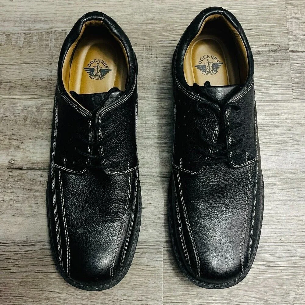 Dockers Black Leather Dress Shoes‎ Oxford Loafers Comfort Walking Men's 10.5
